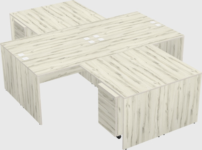 Quad l-shaped office desks