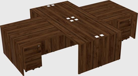 Quad l-shaped office desks