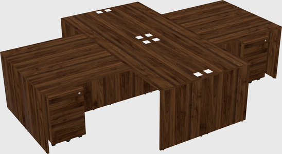 Quad l-shaped office desks