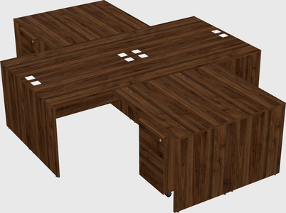 Quad l-shaped office desks