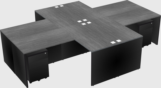 Quad l-shaped office desks