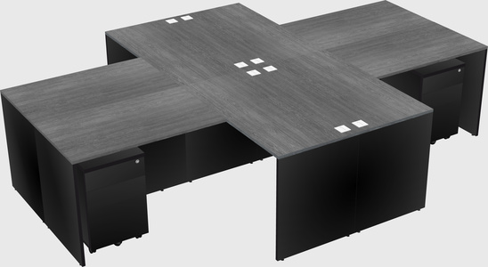 Quad l-shaped office desks