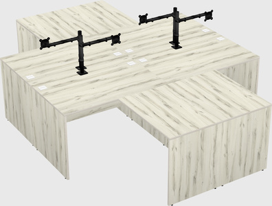 Quad l-shaped office desks