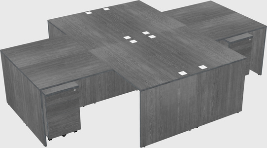 Quad l-shaped office desks