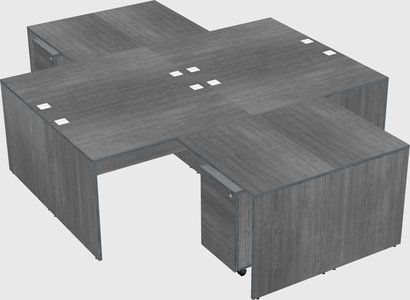 Quad l-shaped office desks