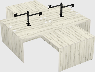 Quad l-shaped office desks