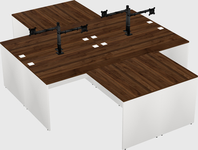 Quad l-shaped office desks