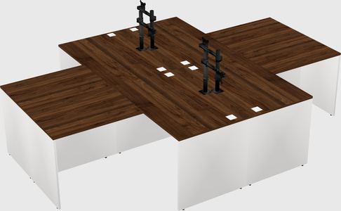 Quad l-shaped office desks