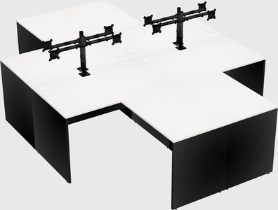 Quad l-shaped office desks