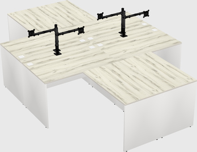 Quad l-shaped office desks