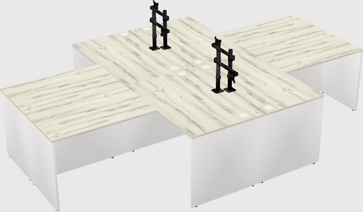 Quad l-shaped office desks