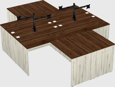 Quad l-shaped office desks