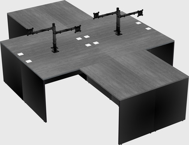 Quad l-shaped office desks
