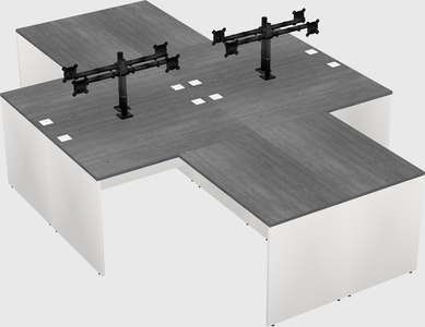 Quad l-shaped office desks