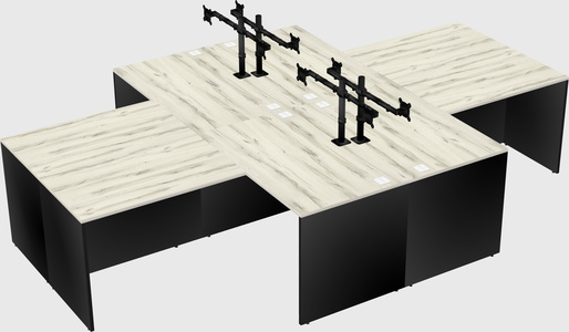 Quad l-shaped office desks