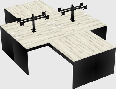 Quad l-shaped office desks