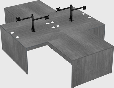 Quad l-shaped office desks