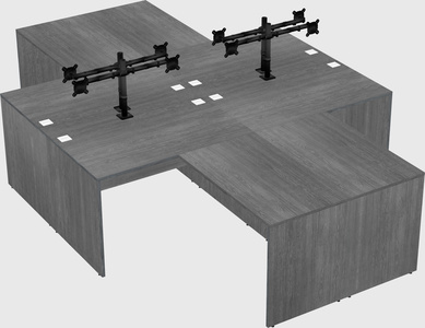 Quad l-shaped office desks