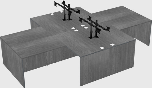 Quad l-shaped office desks