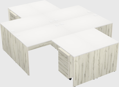 Quad l-shaped office desks