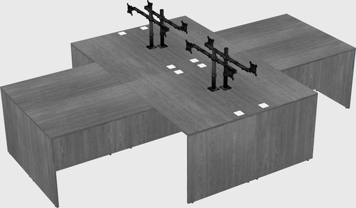 Quad l-shaped office desks