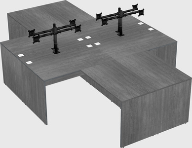 Quad l-shaped office desks