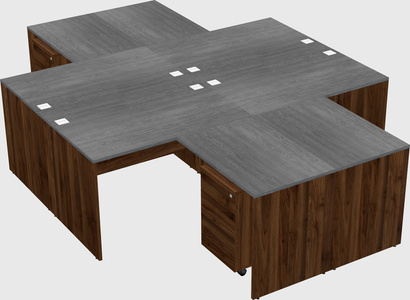 Quad l-shaped office desks