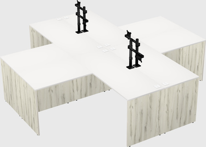 Quad l-shaped office desks