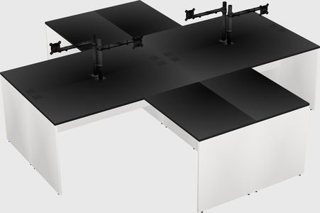 Quad l-shaped office desks