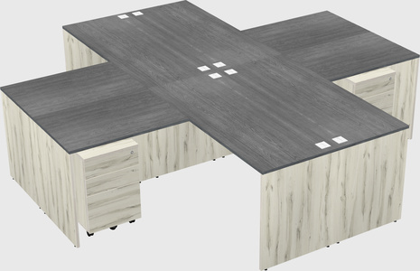 Quad l-shaped office desks