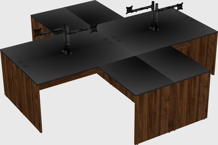 Quad l-shaped office desks