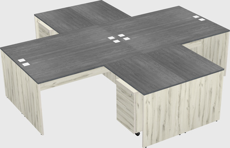 Quad l-shaped office desks