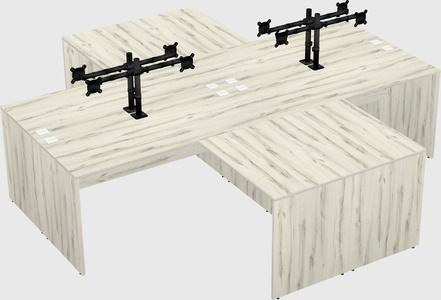 Quad l-shaped office desks
