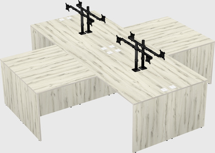 Quad l-shaped office desks