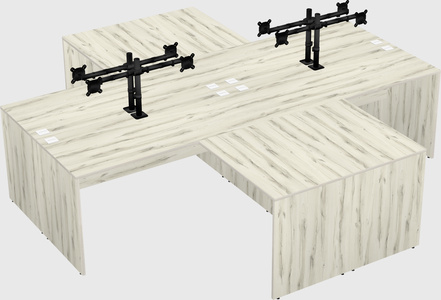 Quad l-shaped office desks
