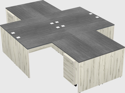 Quad l-shaped office desks