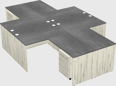 Quad l-shaped office desks