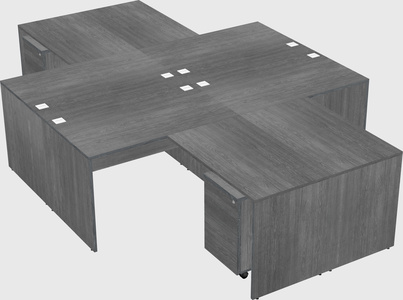 Quad l-shaped office desks