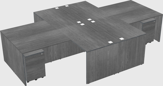Quad l-shaped office desks