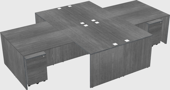 Quad l-shaped office desks