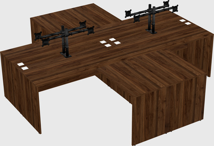 Quad l-shaped office desks