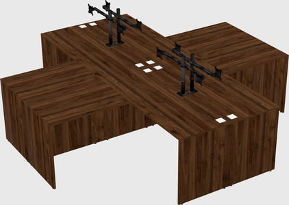 Quad l-shaped office desks