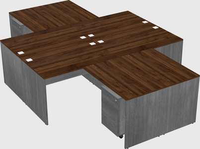 Quad l-shaped office desks