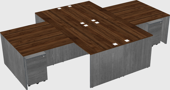 Quad l-shaped office desks
