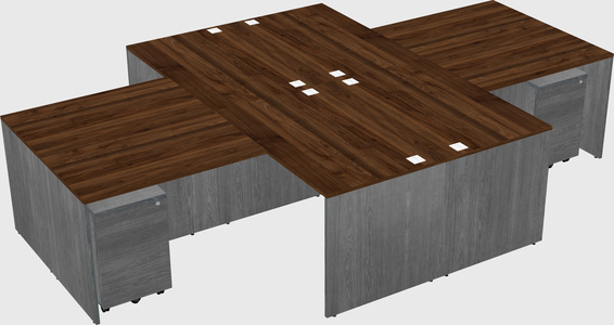 Quad l-shaped office desks