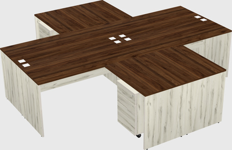 Quad l-shaped office desks