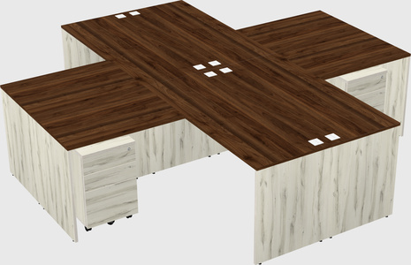 Quad l-shaped office desks