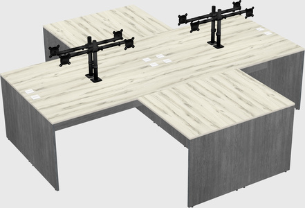 Quad l-shaped office desks