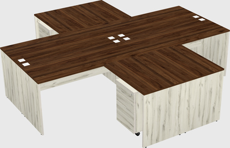 Quad l-shaped office desks