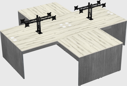 Quad l-shaped office desks